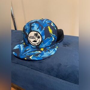 VANS SURF PATCH TRUCKER OFF THE WALL SNAPBACK HAT MENS BLUE VN000XZFNKB NEW